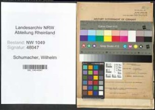 Entnazifizierung Wilhelm Schumacher , geb. 01.01.1908 (Kaufmaennischer Angestellter)