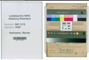 Entnazifizierung Werner Hermanns , geb. 22.05.1902 (Werkzeugmacher)