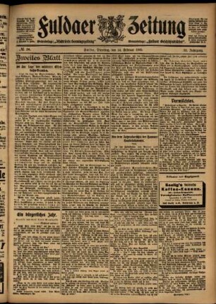 Zweite Ausgabe vom Dienstag, den 14. Februar 1905.