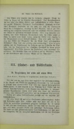 III. Länder- und Völkerkunde