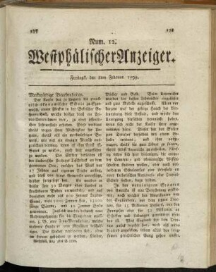 Num. 12. Freitags, den 8ten Februar. 1799