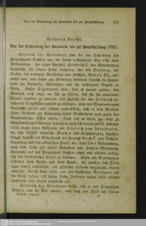 Siebentes [i.e. Zehntes] Kapitel. Von der Erwerbung der Kurwürde bis zur Haupttheilung (1785)