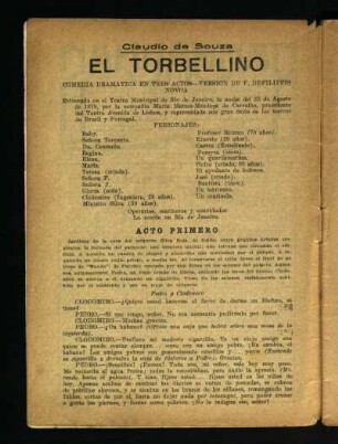 El torbellino : comedia en tres actos