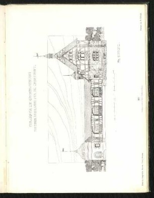 Entwurf für ein Gärtnerwohnhaus mit einer Kegelbahn für die Herrschaft. / Entwurf von Fr. Schnell.