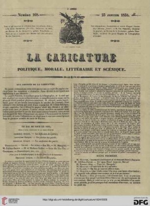 Numéro 168 (23 Janvier 1834)