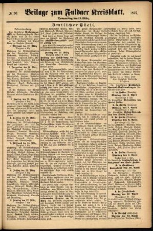 Zweite Ausgabe vom Donnerstag, den 11. März 1897.
