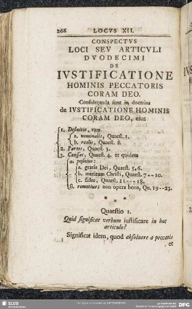 Locus XII. De Iustificatione Hominis Peccatoris Coram Deo