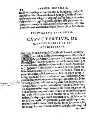 Capvt Tertivm, De Qvaestionibvs Et Responsionibvs.
