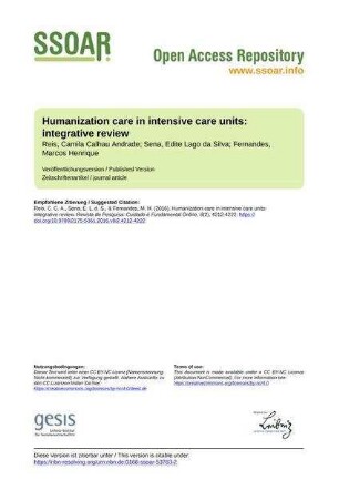 Humanization care in intensive care units: integrative review