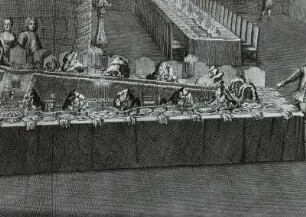 Die königliche Taffel, mit denen von Jucker gemachten Gebirgen, wobey alle Bergmännische Arbeit vorgestellt, wie solche am Bergwerks- oder Saturnus Festes...26. Sept. anno 1719 gestanden