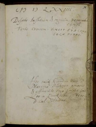 Leo a Quickelberg, Venedig 8 Cal. Septemb. 1574