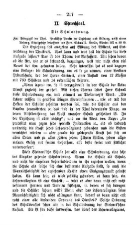 Die Schulordnung : Sprechsaal