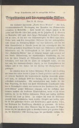 Tripolitanien und die evangelische Mission