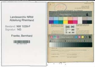 Entnazifizierung Bernhard Franke , geb. 04.10.1904 (Lagerist)