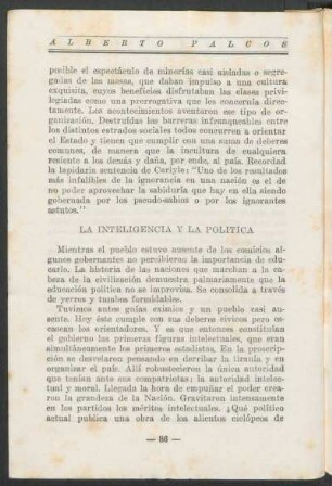 La inteligencia y la politica