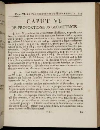 Caput VI. De Proportionibus Geometrics.