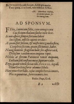 Ad Sponsum.