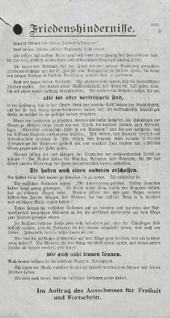 Friedenshindernisse : warum können wir keinen Frieden bekommen? ...