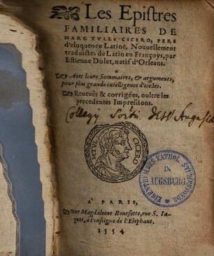 Les epistres familiaires de Marc Tulle Cicero