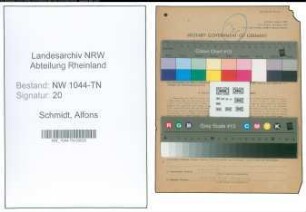 Entnazifizierung Alfons Schmidt , geb. 14.03.1891 (Transportunternehmer)