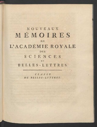 Classe De Belles-Lettres