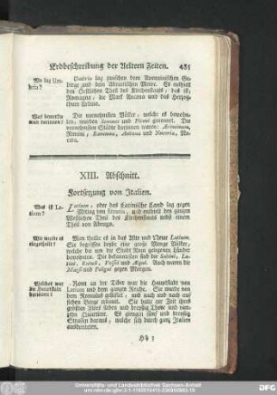 XIII. Abschnitt. Fortsetzung von Italien.