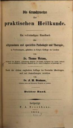 Die Grundgesetze der praktischen Heilkunde, 3