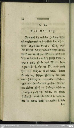 §. 6. Die Heilung