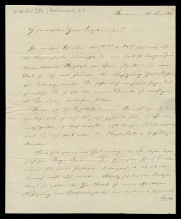 Brief von Heinrich Mühlenbruch an Louis Spohr