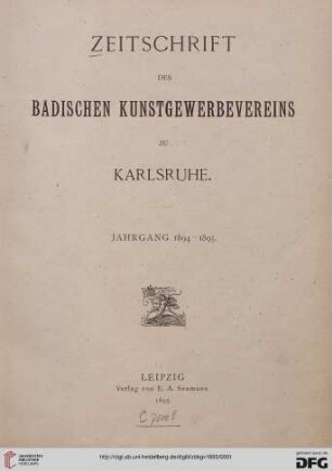 6: Zeitschrift des Badischen Kunstgewerbevereins zu Karlsruhe