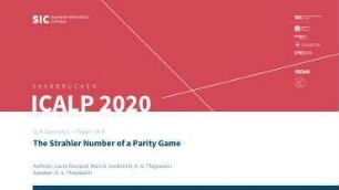 The Strahler Number of a Parity Game: Q/A Session C - Paper C4.B