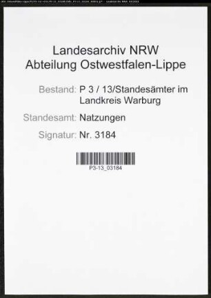 Heiratsregister Standesamt Natzungen
