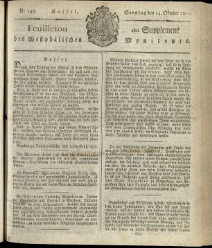 No. 130, Sonntag den 14. Oktober 1810
