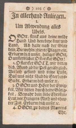 In allerhand Anliegen.