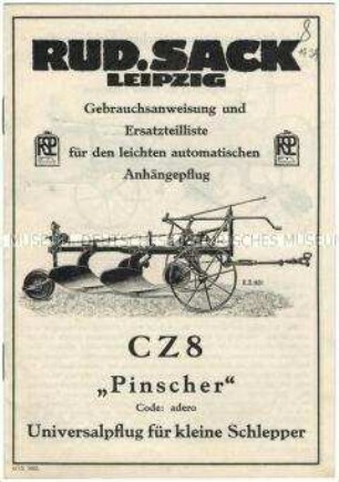 Bedienungsanleitung und Ersatzteilliste für den leichetn automatischen Anhängepflug