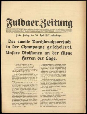 Ausgabe vom Freitag, den 20. April 1917.