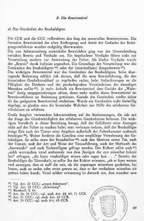a) Das Geständnis des Beschuldigten