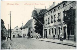 Mühlberg. Hohestraße mit kaiserlichem Postamt