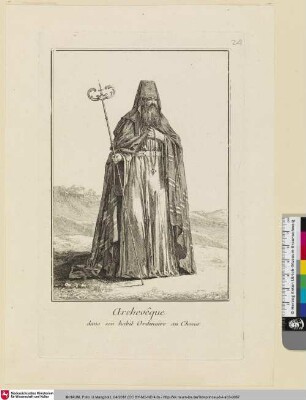 Archevêque dans son habit Ordinaire au Choeur [Erzbischof in seiner gewöhnlichen Chorkleidung]