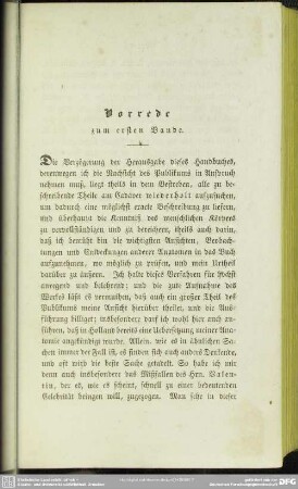 Vorrede zum ersten Bande