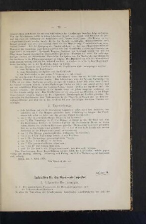Instruction für den Oeconomie-Inspector.