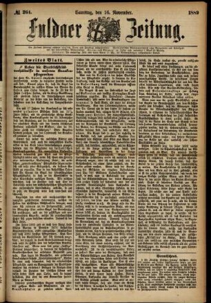 Zweite Ausgabe vom Samstag, den 16. November 1889.