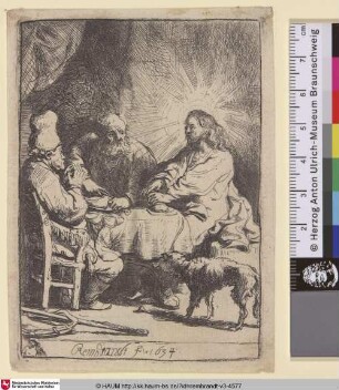 [Christus in Emmaus; Christ at Emmaus. The Smaller Plate; Les disciples d'Emaus]