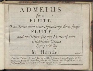 Admetus for a flute