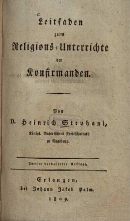Leitfaden zum Religions-Unterrichte der Konfirmanden