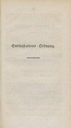 Subhastations-Ordnung.