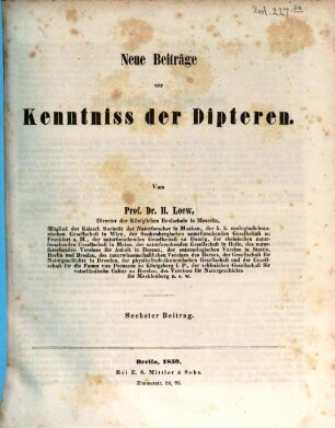 Neue Beiträge zur Kenntniss der Dipteren, 6