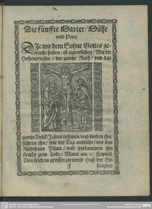 Die fünffte Marter, Mühe und Pein
