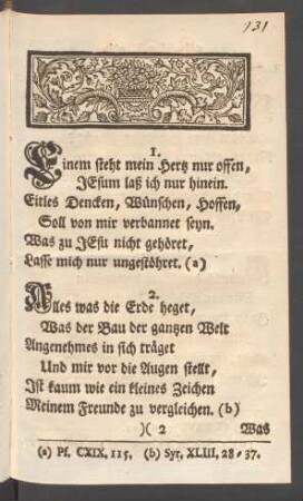 Ein Erbauliches Lied, von der Seelen gäntzlichen Ergebung an Jesu, ihrem treuen Hirten und Seelen-Freund