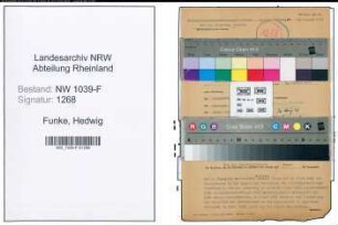 Entnazifizierung Hedwig Funke , geb. 00.00.0000 ()